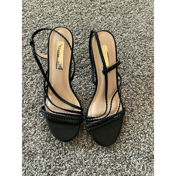 Olivia Miller Womens OMRA-7117 Leather Open Toe Ankle Strap, Black, Size 7.0 - Picture 2 of 3